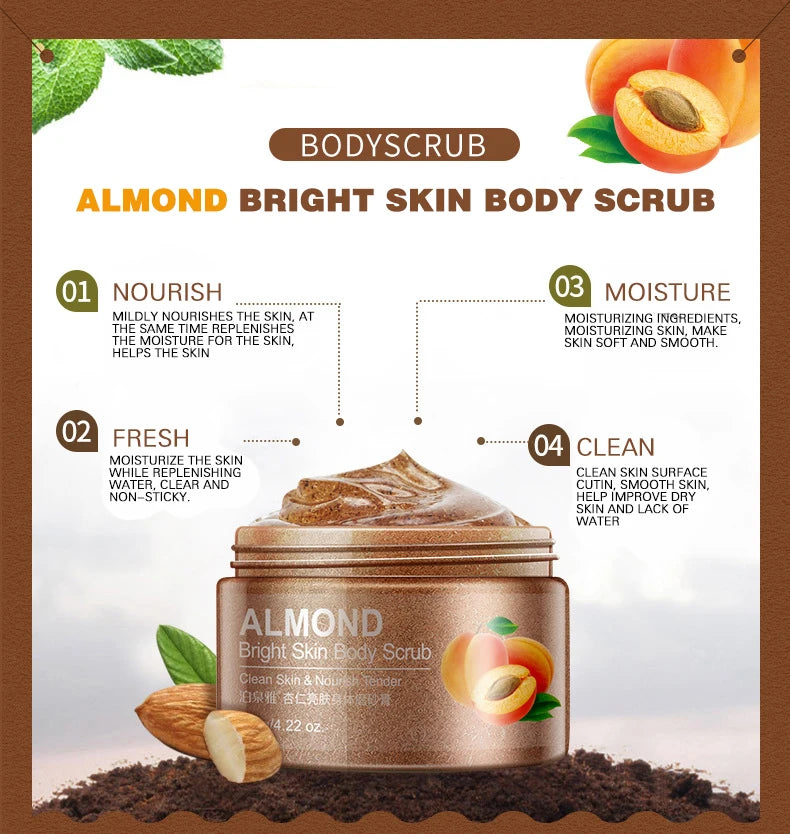 BIOAQUA almond skin facial scrub cleansing face cream Hydrating face Scrub Exfoliating Lotion Mud Exfoliating Gel Cosmetics