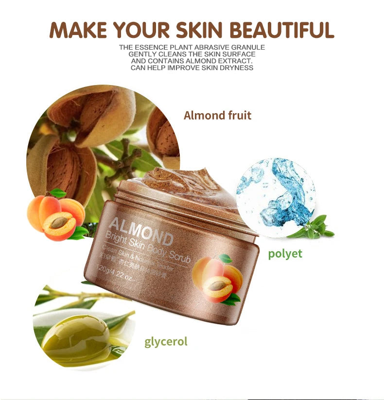 BIOAQUA almond skin facial scrub cleansing face cream Hydrating face Scrub Exfoliating Lotion Mud Exfoliating Gel Cosmetics