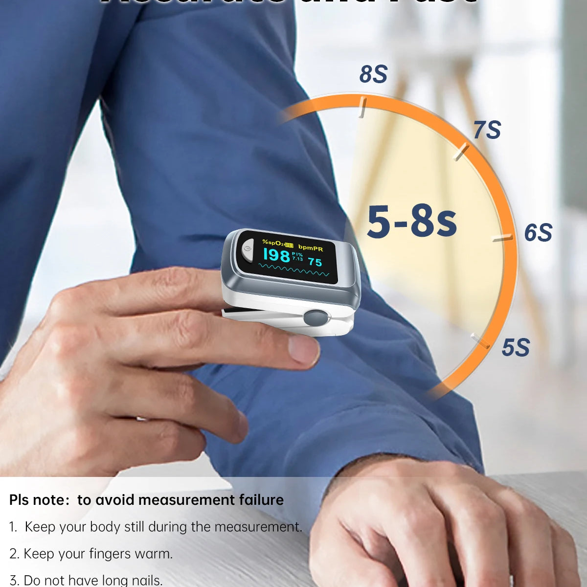 HealthTree Finger Pulse Oximeter Blood Oxygen Saturation SpO2 PI Oximetro De Dedo Pulsioximetro Oxymeter Bluetooth APP Control