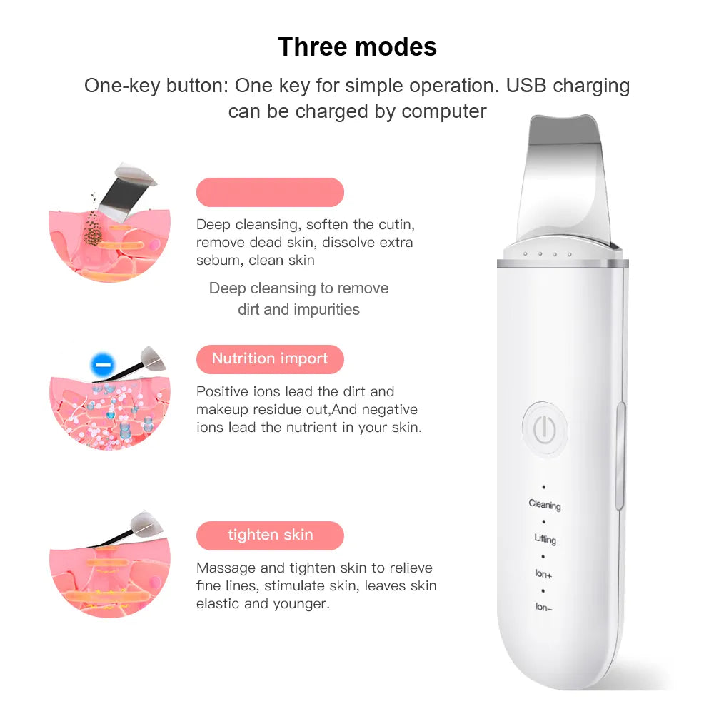 Ultrasonic Facial Skin Scrubber