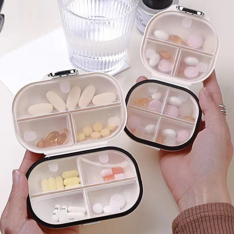 Alwafore Portable Pill Box Lightweight 7 Days Medicine Pill Organizer Sealed Storage Box Mini Pill Box