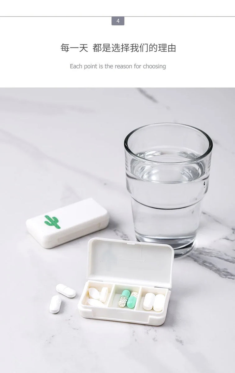 Creative Portable Three-compartment Small Pill Box Mini Pill Box Travel Medicine Dispensing Pill Box