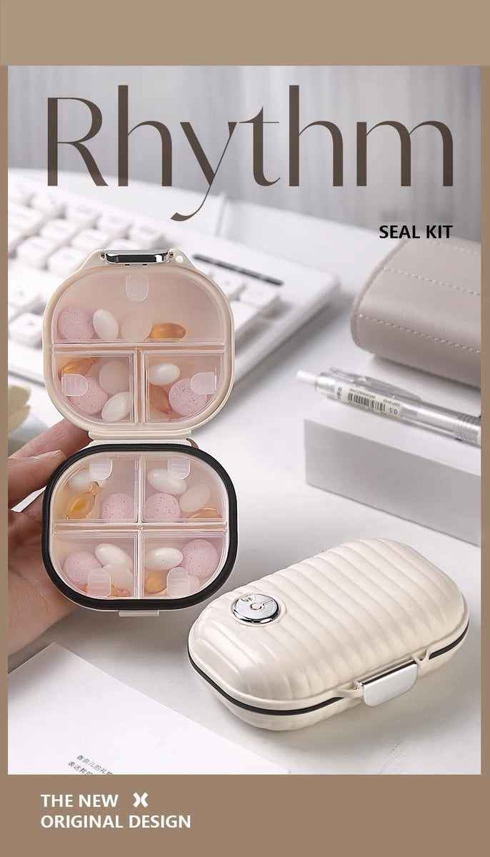 Alwafore Portable Pill Box Lightweight 7 Days Medicine Pill Organizer Sealed Storage Box Mini Pill Box