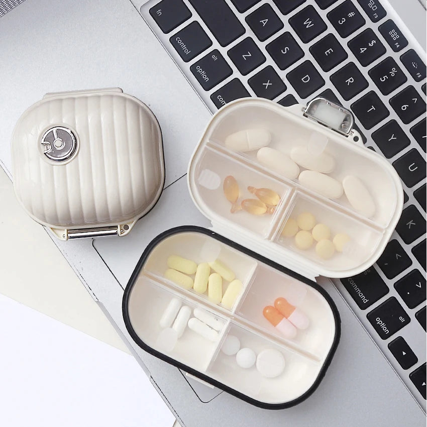 Alwafore Portable Pill Box Lightweight 7 Days Medicine Pill Organizer Sealed Storage Box Mini Pill Box