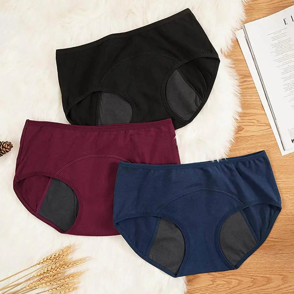 Low-rise High Elastic Waterproof Layer Cotton Crotch Menstrual Panties Women Leakproof Physiological Period Solid Color Briefs