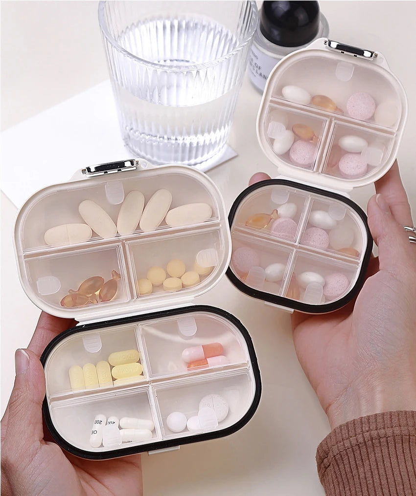 Alwafore Portable Pill Box Lightweight 7 Days Medicine Pill Organizer Sealed Storage Box Mini Pill Box