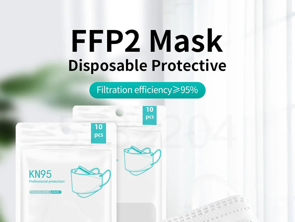 ffp2 masks kn95 face mask mascarillas faciales black gesichtsmaske fpp2 approved mask spain mascara fish mascherine 10/50/100pcs