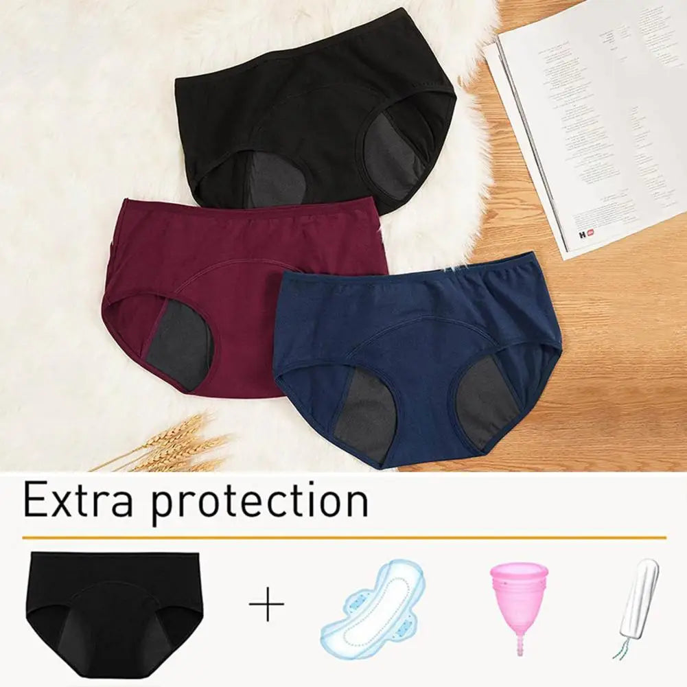 Low-rise High Elastic Waterproof Layer Cotton Crotch Menstrual Panties Women Leakproof Physiological Period Solid Color Briefs